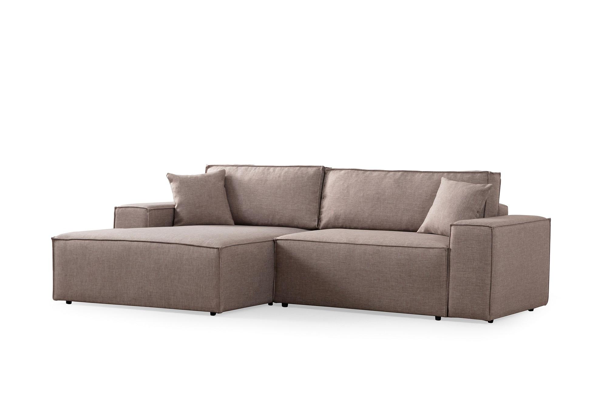Pirlo corner sofa left brown 5
