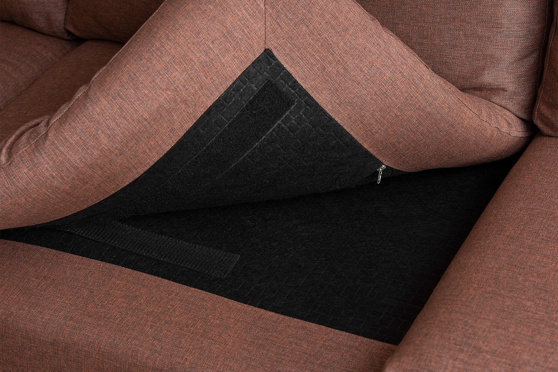 Long corner sofa, light brown 5