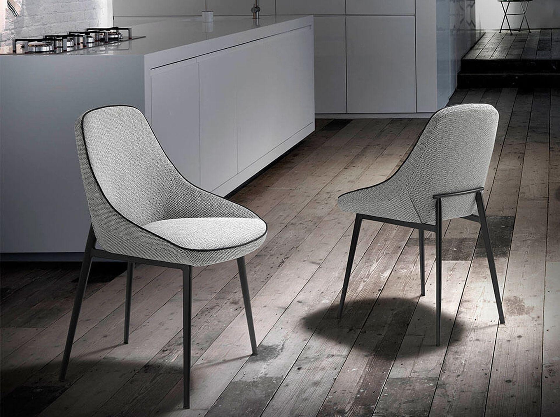 Dining chair textile gray 2