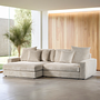 Sofa 3-Seater Right Left Beige 0