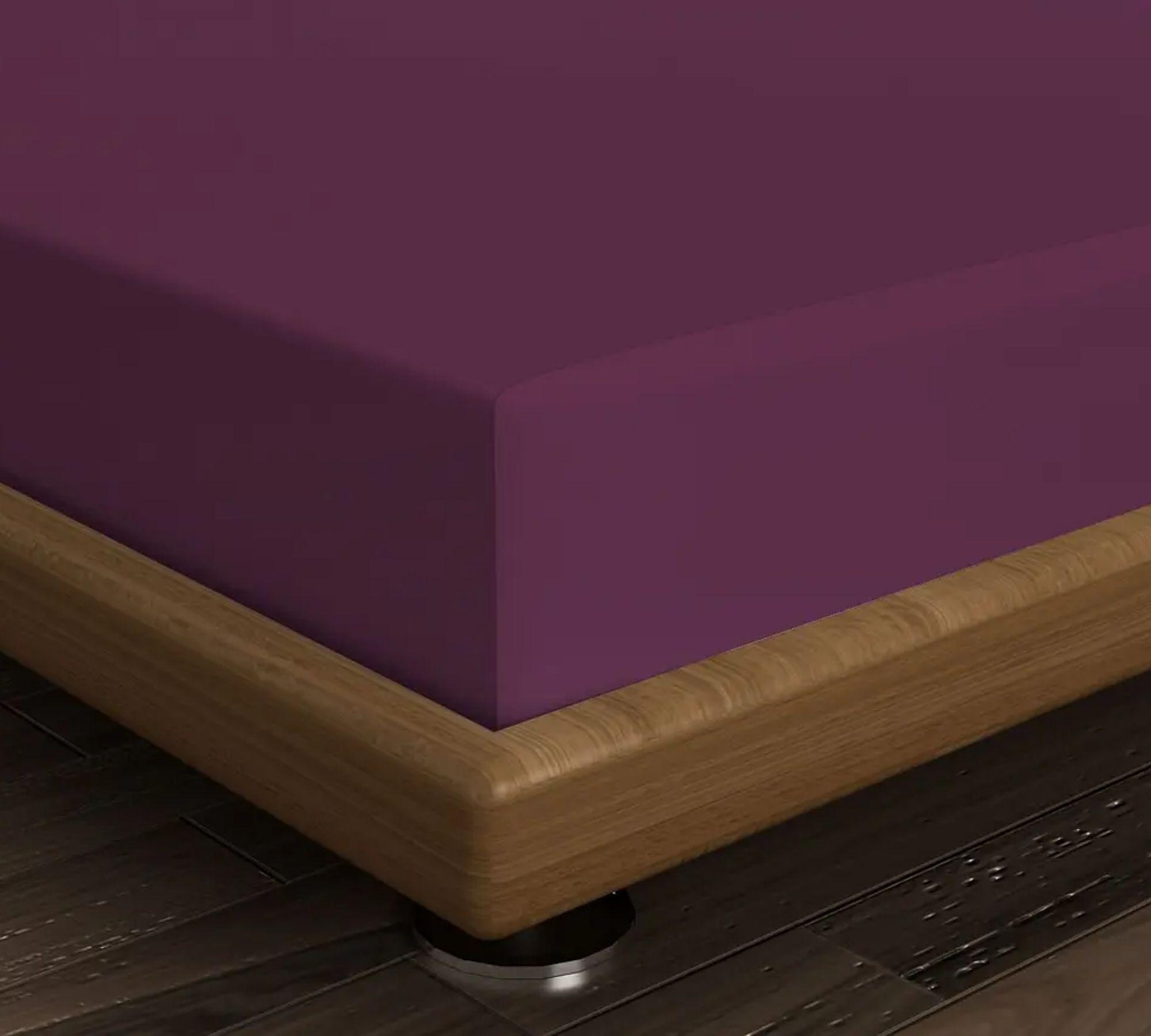 Fitted sheet cotton Purple 100cm x 200cm 2