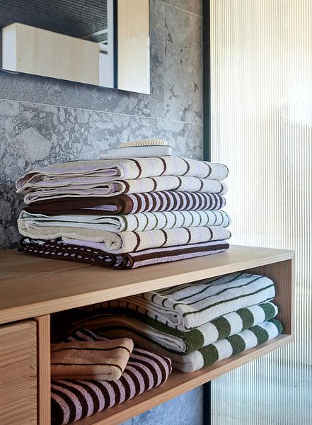 Raita Handtuch Bio-Baumwolle Gestreift Grün 1