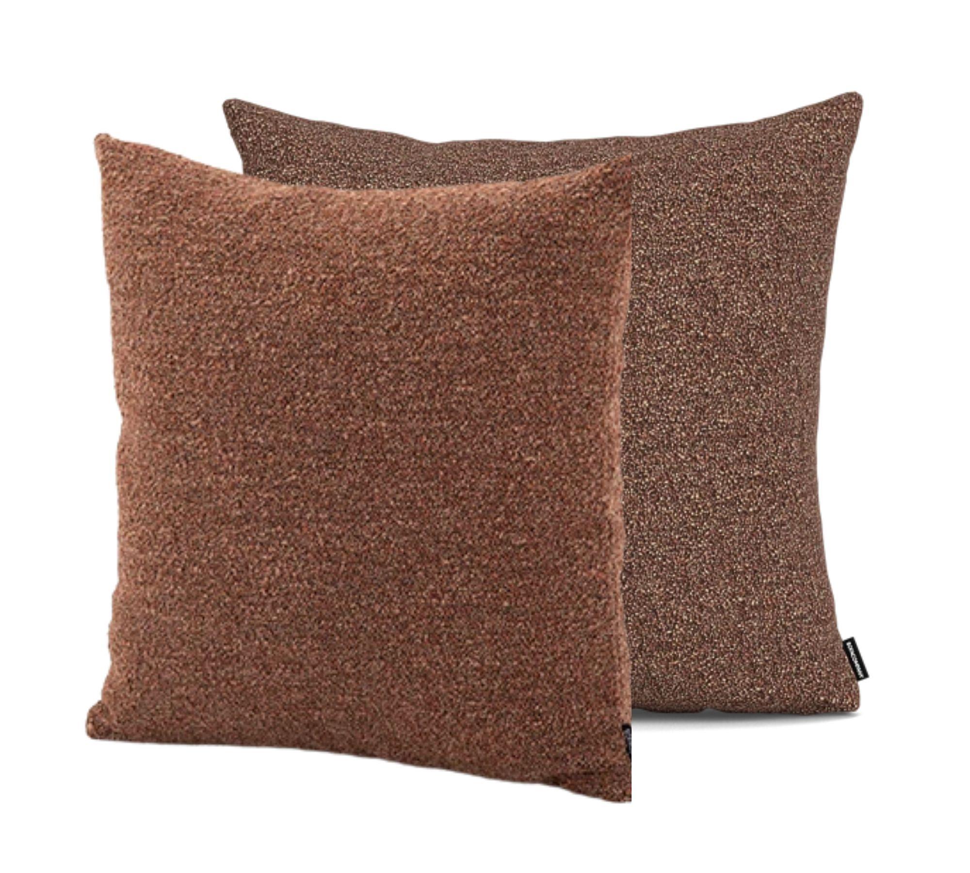 2x Inez Kissen Enten-Daunenfedern Pebble Rust 50cm x 50cm 0