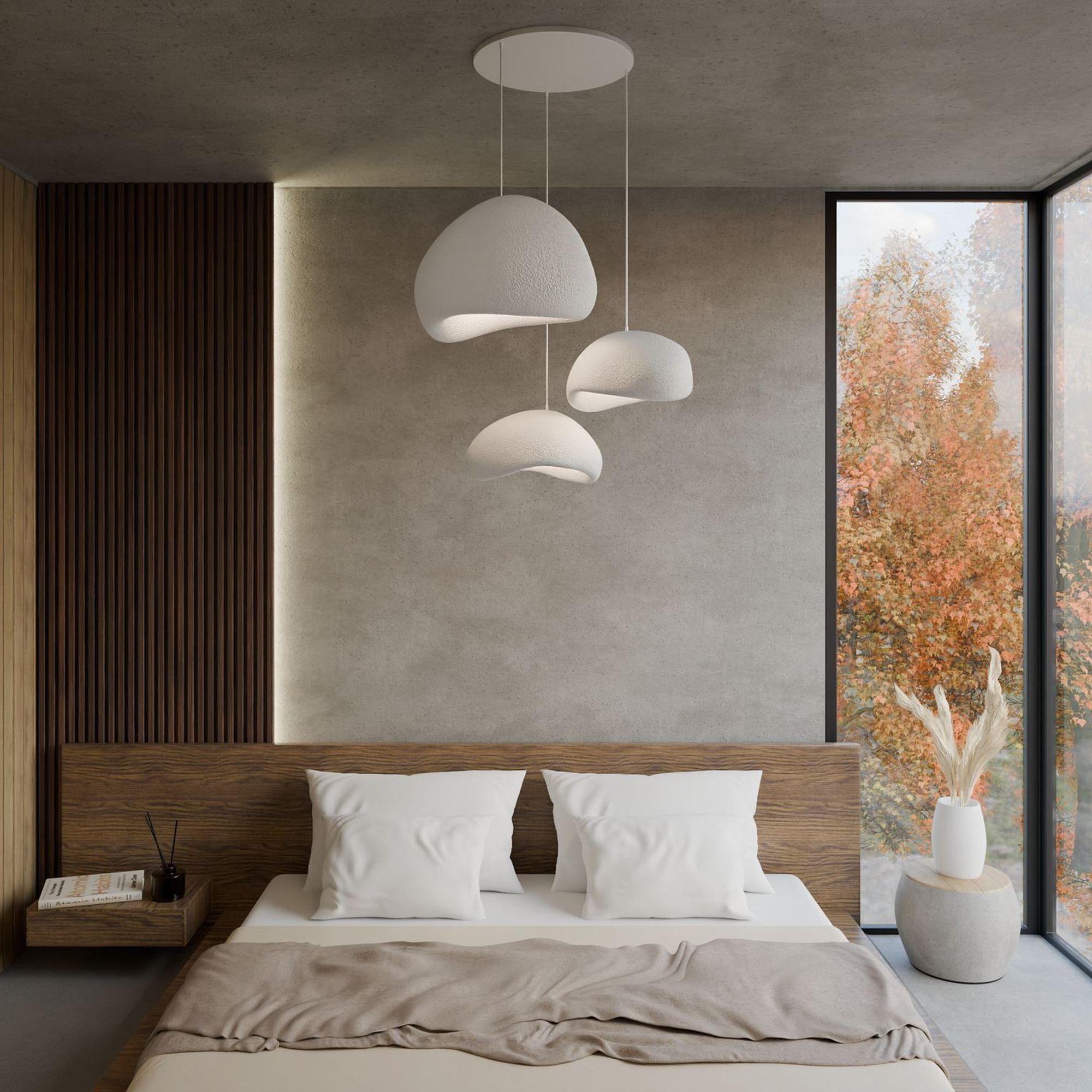 3-Flammig Wabi Sabi Stillforms Pendelleuchte Weiß 0