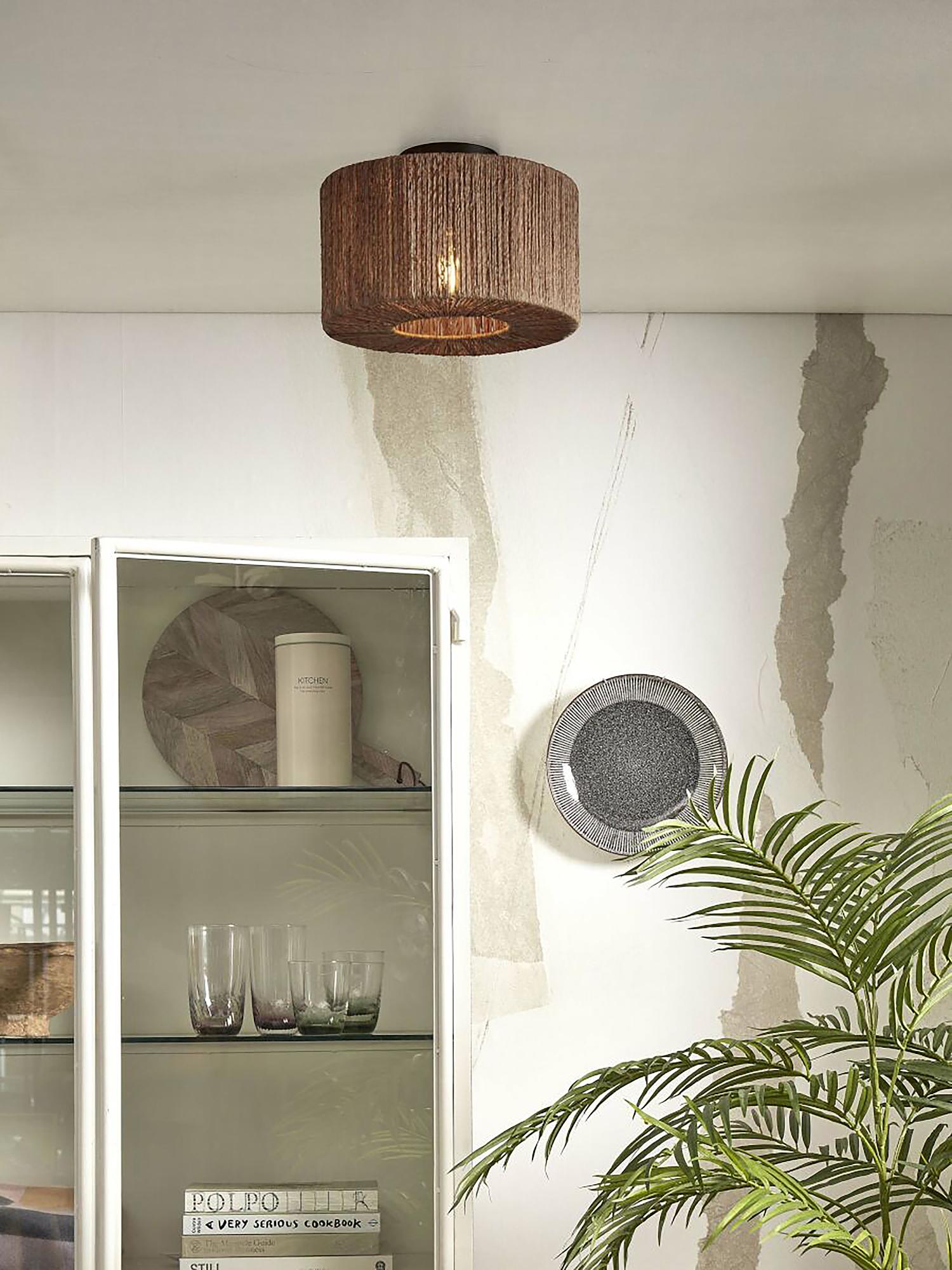 Deckenleuchte Iguazu Typ D Beige Eisen Jute 2