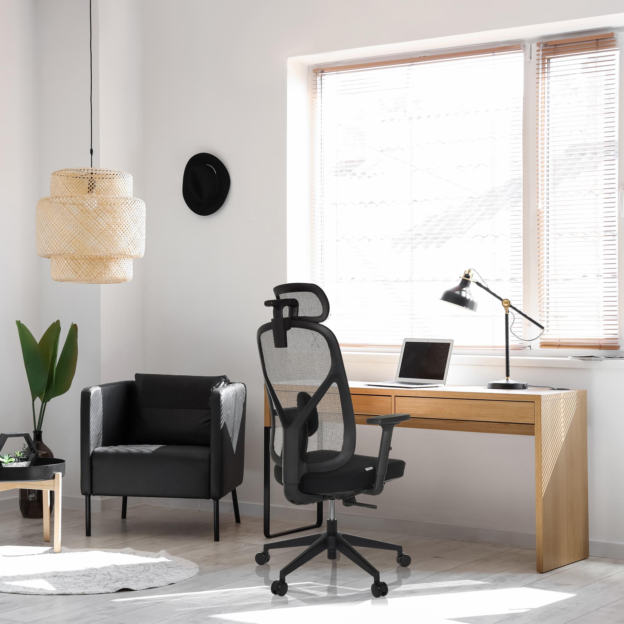 RALOO ECO Bürostuhl Netzstoff Schwarz 4