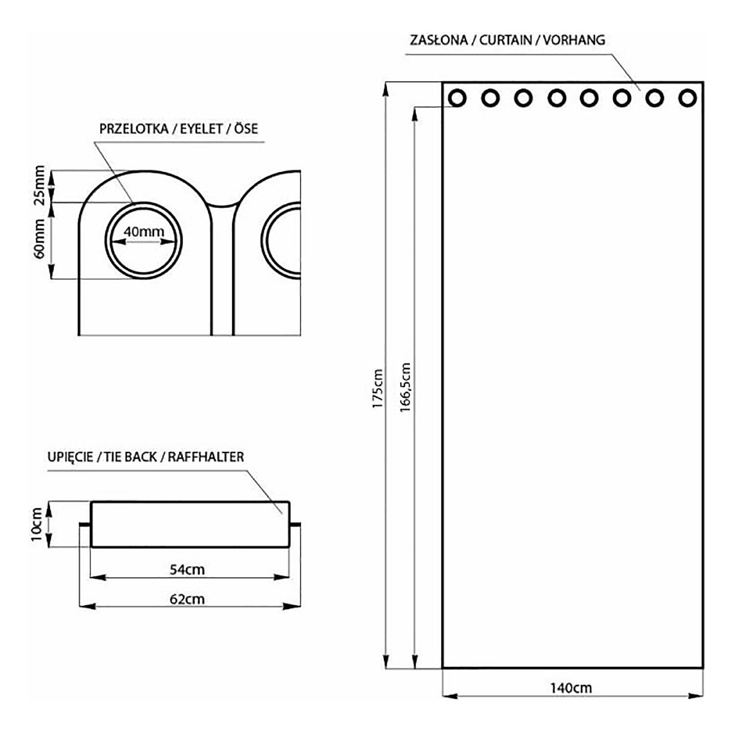Ösenvorhang Blackout I Polyester Braun 140 x 175 cm 2