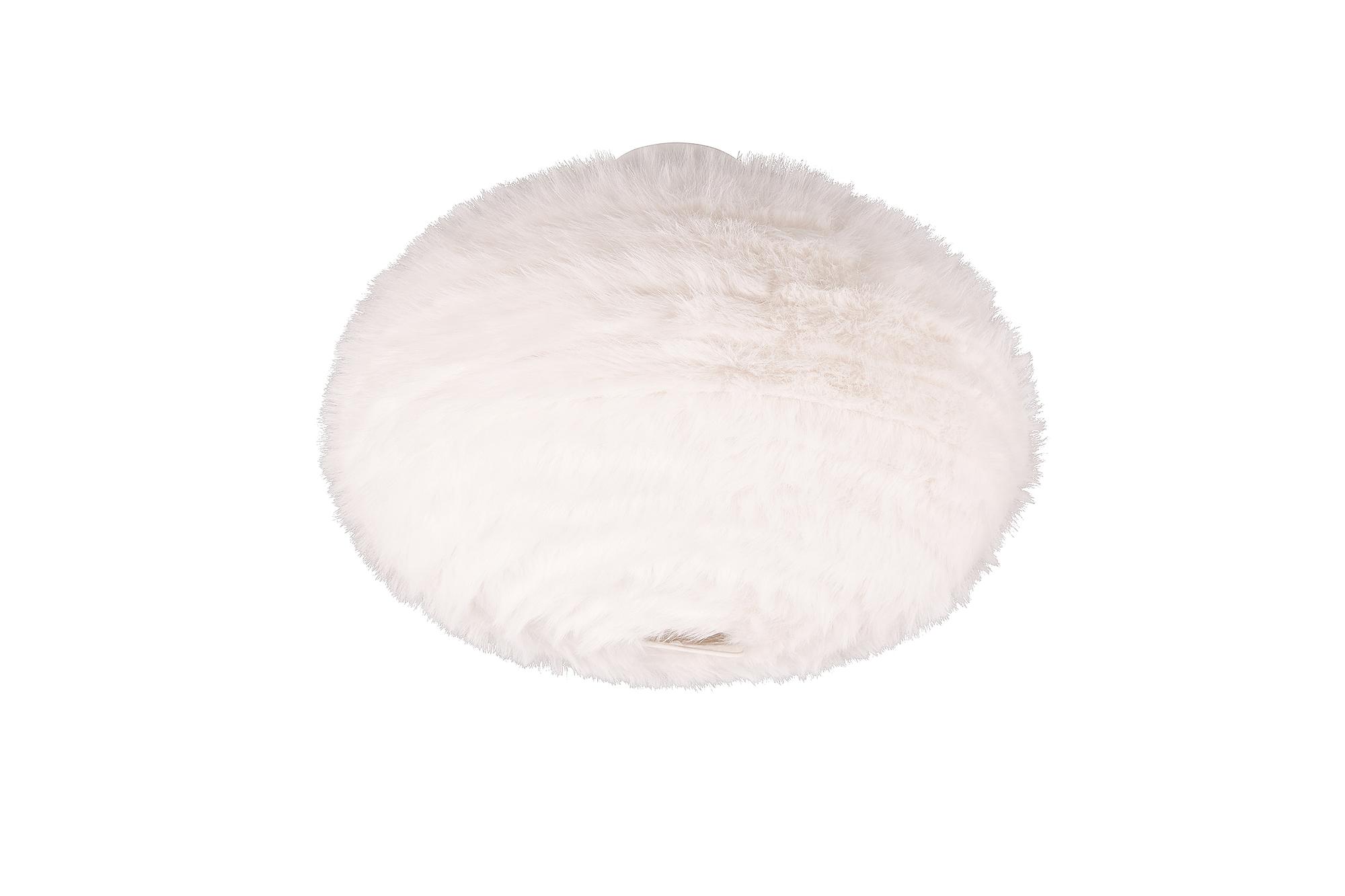 Furry ceiling lamp iron polyester white 2-flame 1
