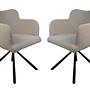 2x Bella Esszimmerstuhl Textil Metall Grau 0