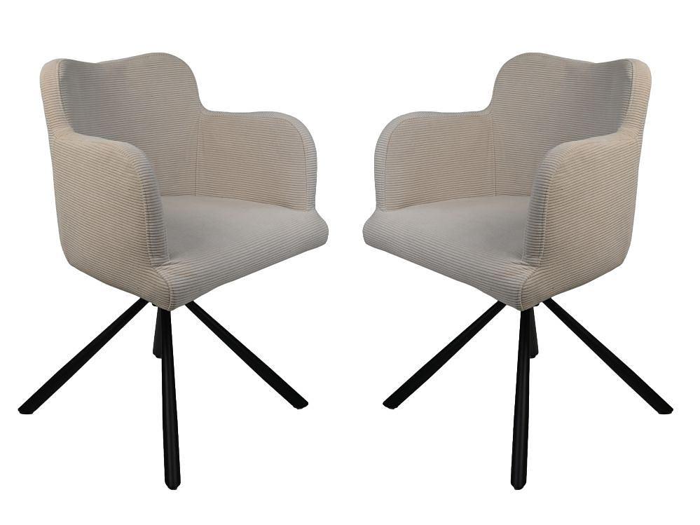 2x Bella Esszimmerstuhl Textil Metall Grau 0