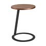 Round corner table walnut and black steel 2115 0
