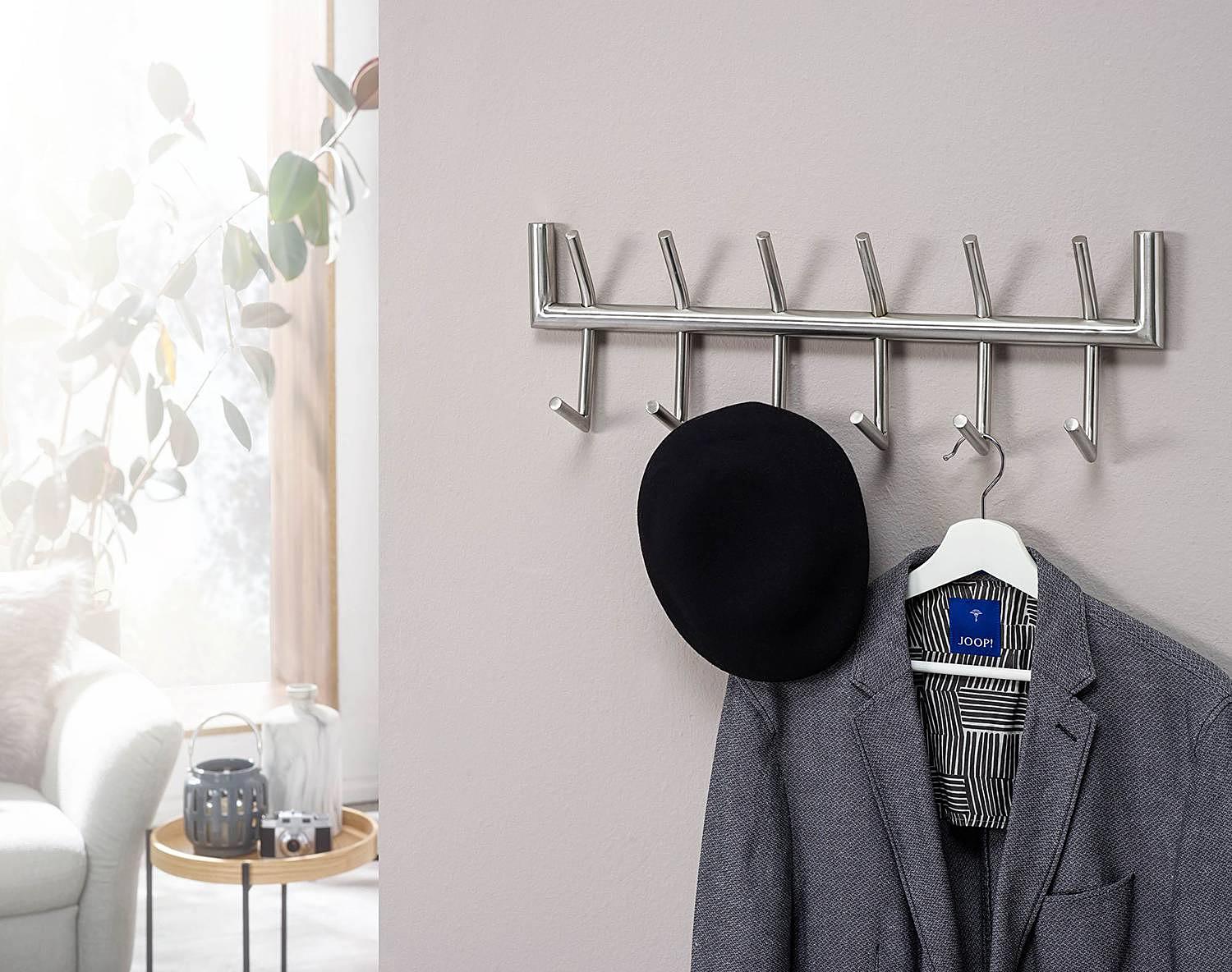Wandgarderobe Starkow Stahl Silber 3