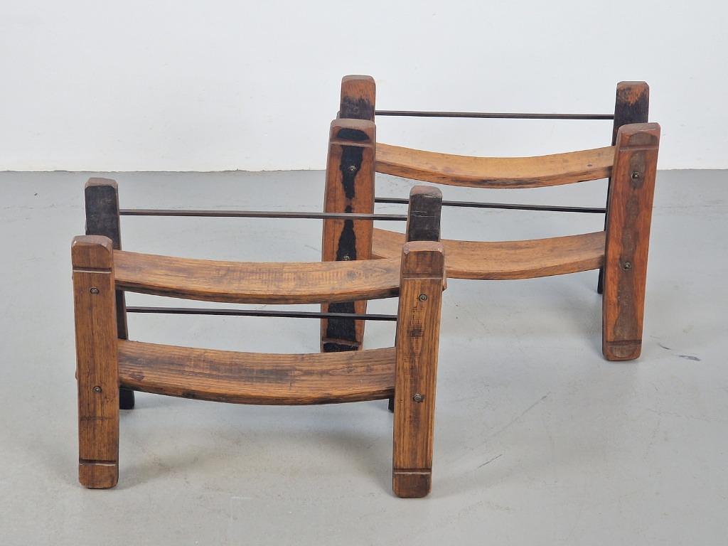 Vintage Weinregal Holz Braun 1960er Jahre 2