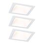 3x Recessed spotlight Cole Coin Square White 0