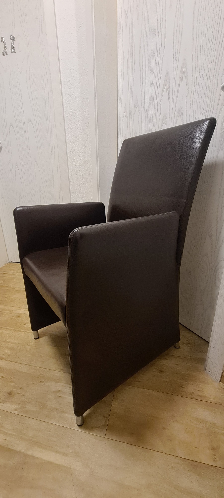 8x Jason 1420 Esszimmerstuhl Leder Metall Braun 2