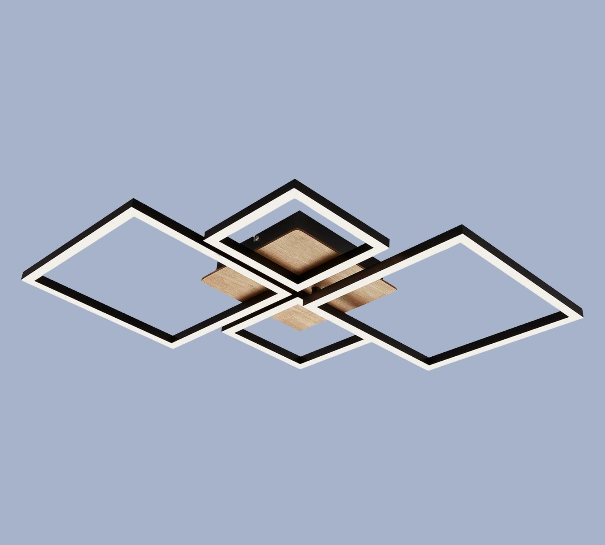 LED ceiling light in frame shape wood look II 0