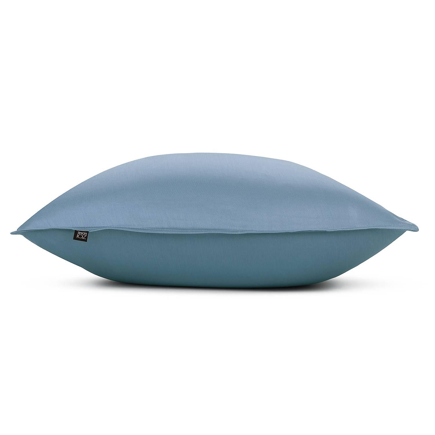 2x Satinado II Kissenbezug Baumwolle Satin Blau 50 x 50 cm 0