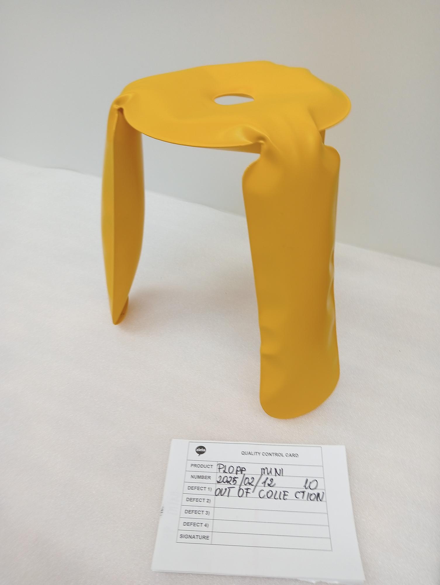 Plopp Mini Hocker Stahl Gelb Matt 2