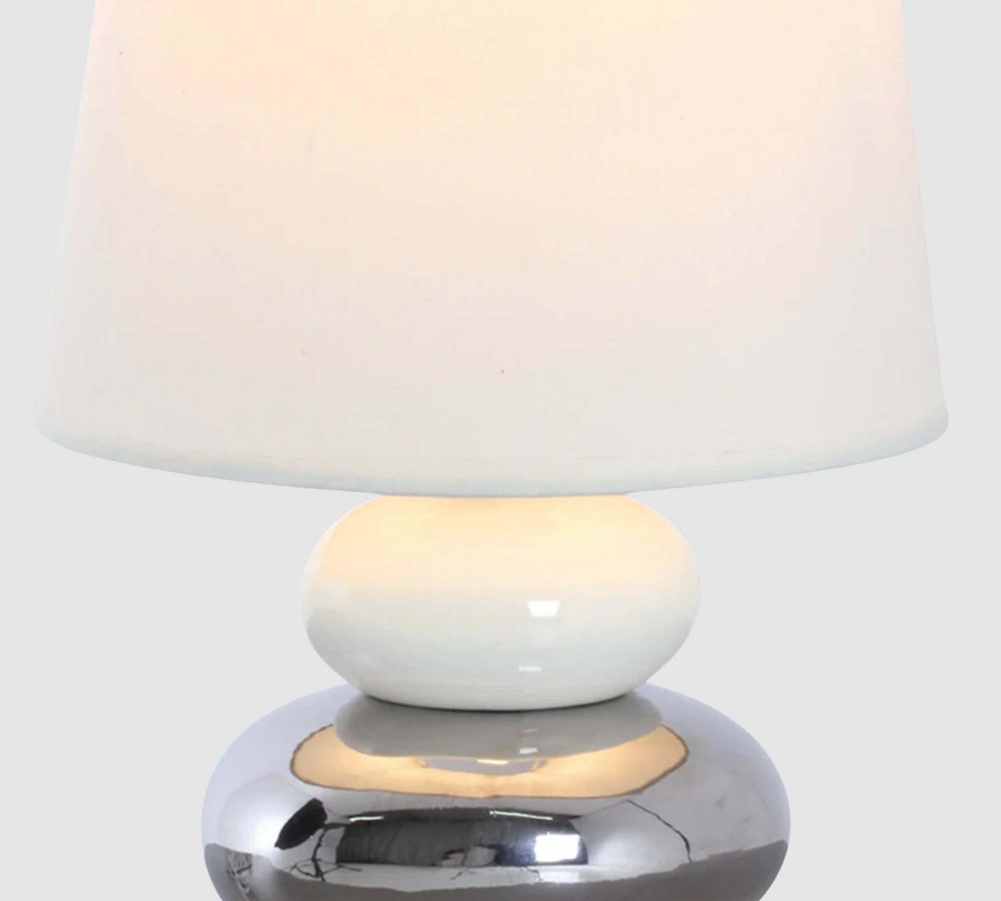 1-Flammige Tischleuchte Baumwollstoff Keramik Weiß 1