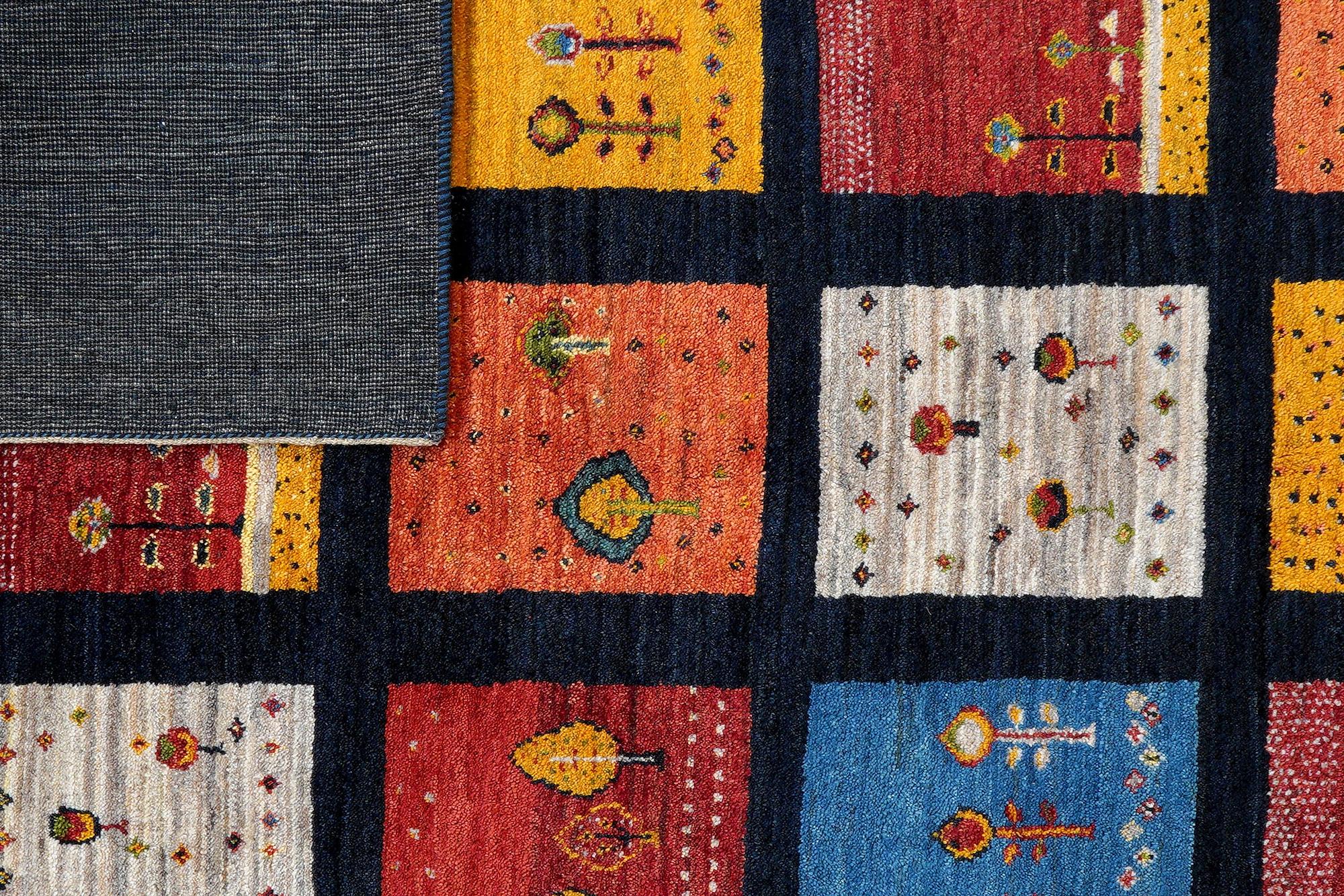 Rizbaf Gabbeh-Teppich Wolle Blau 5