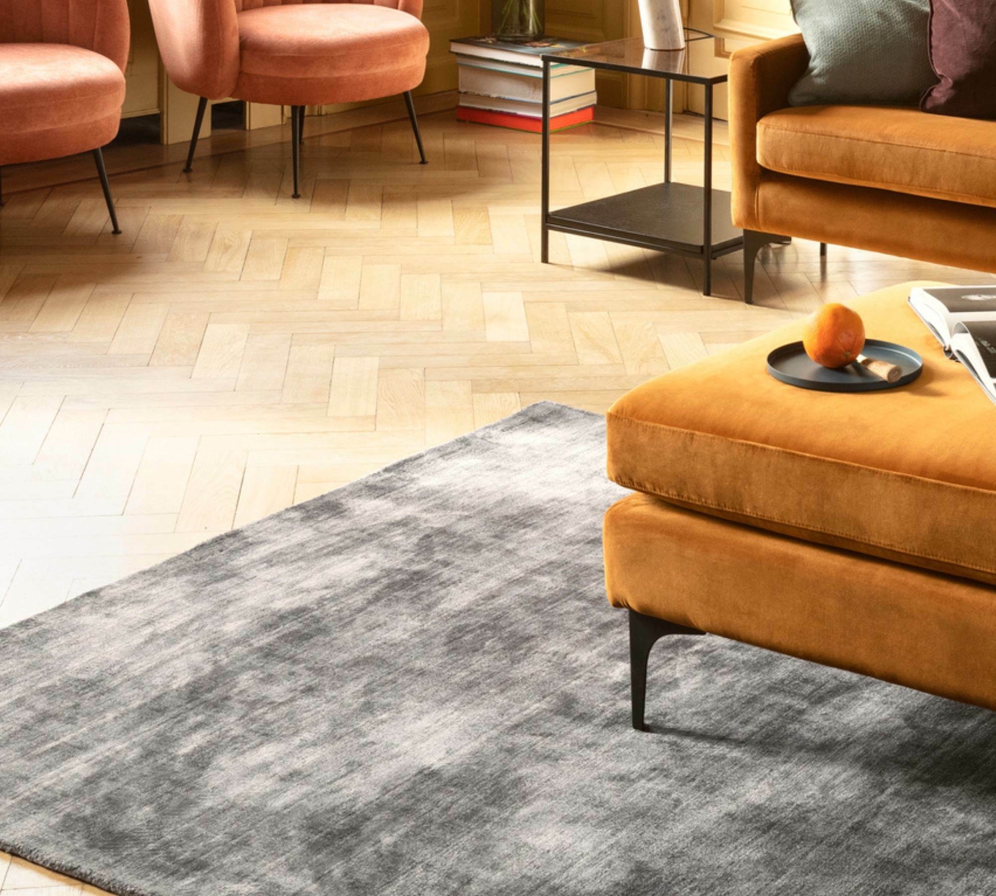 Velvet Ocean Teppich Stone Grey 200 x 300 cm 1