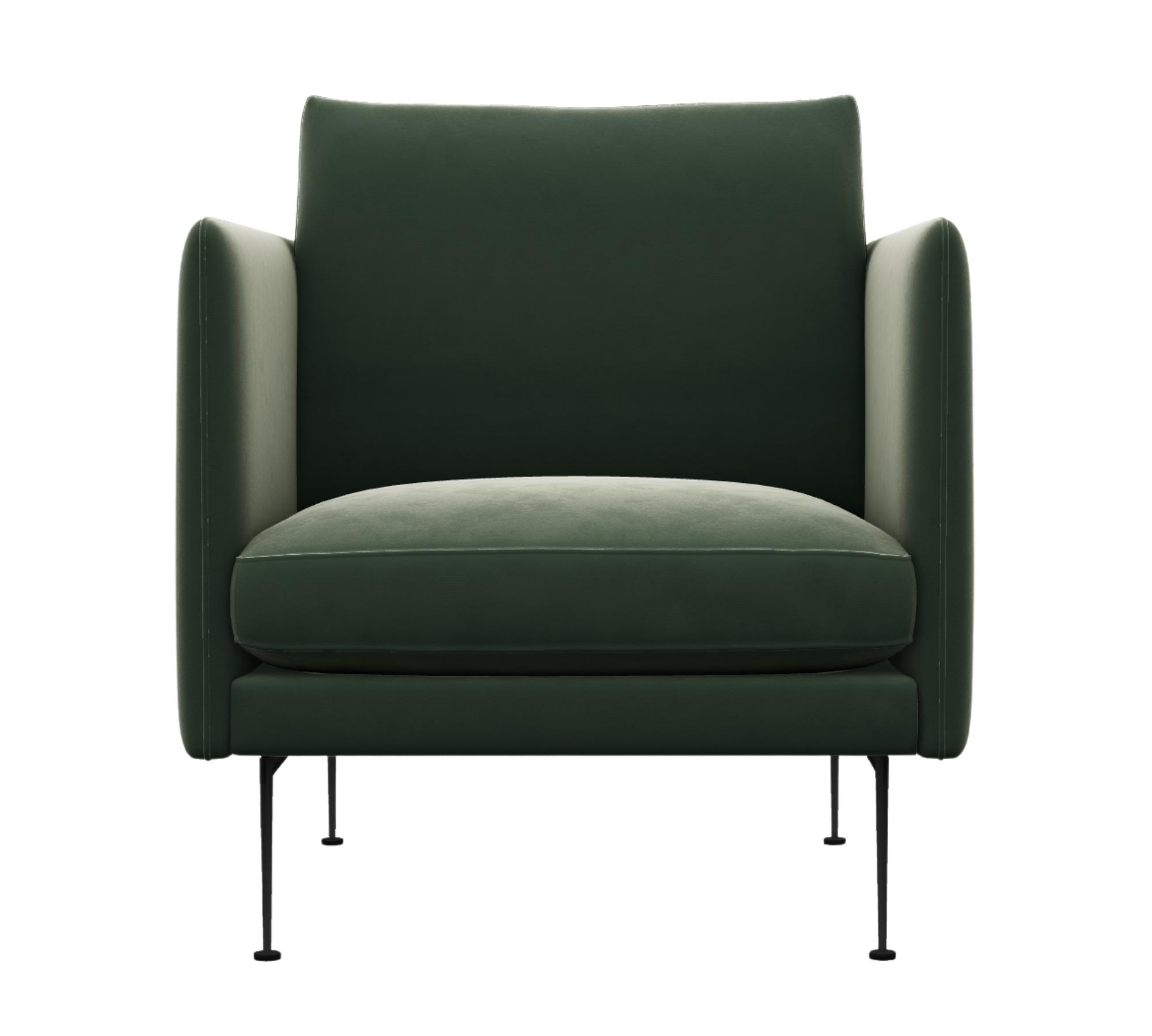 Flamingo armchair velvet Solemio dark green 70 1