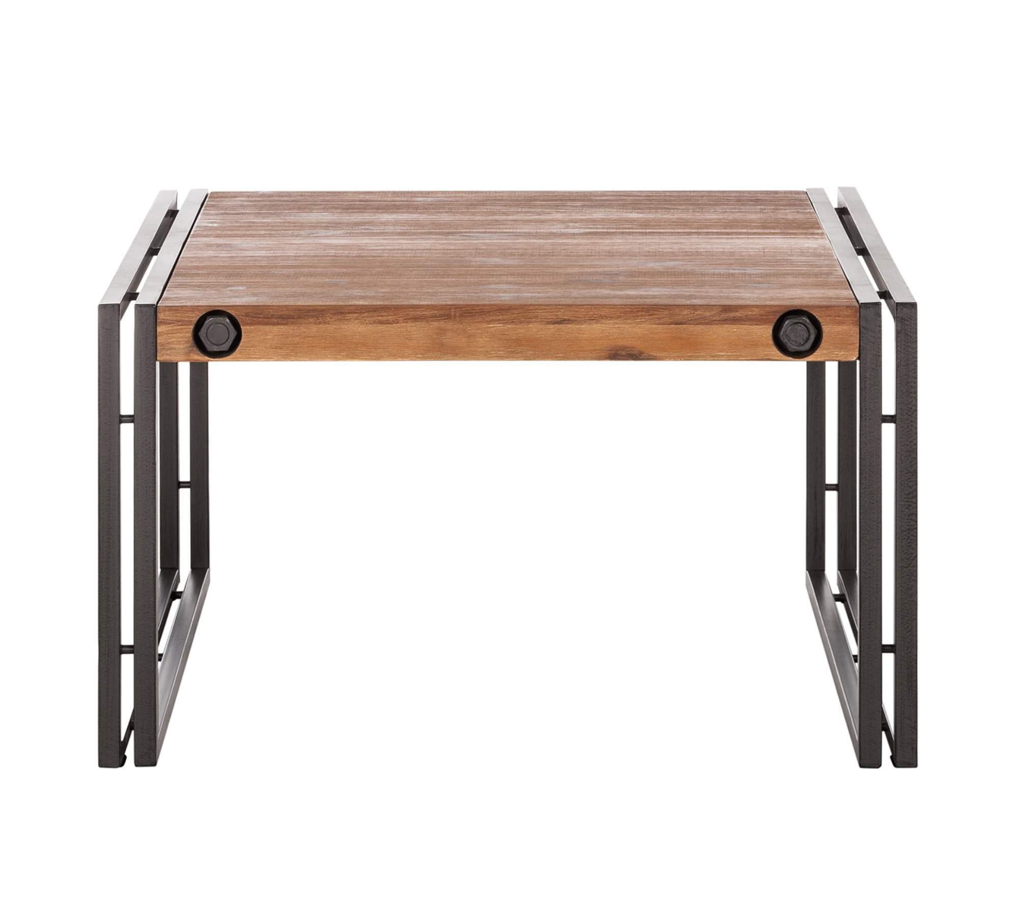 Couchtisch Massivholz Metall Schwarz 1