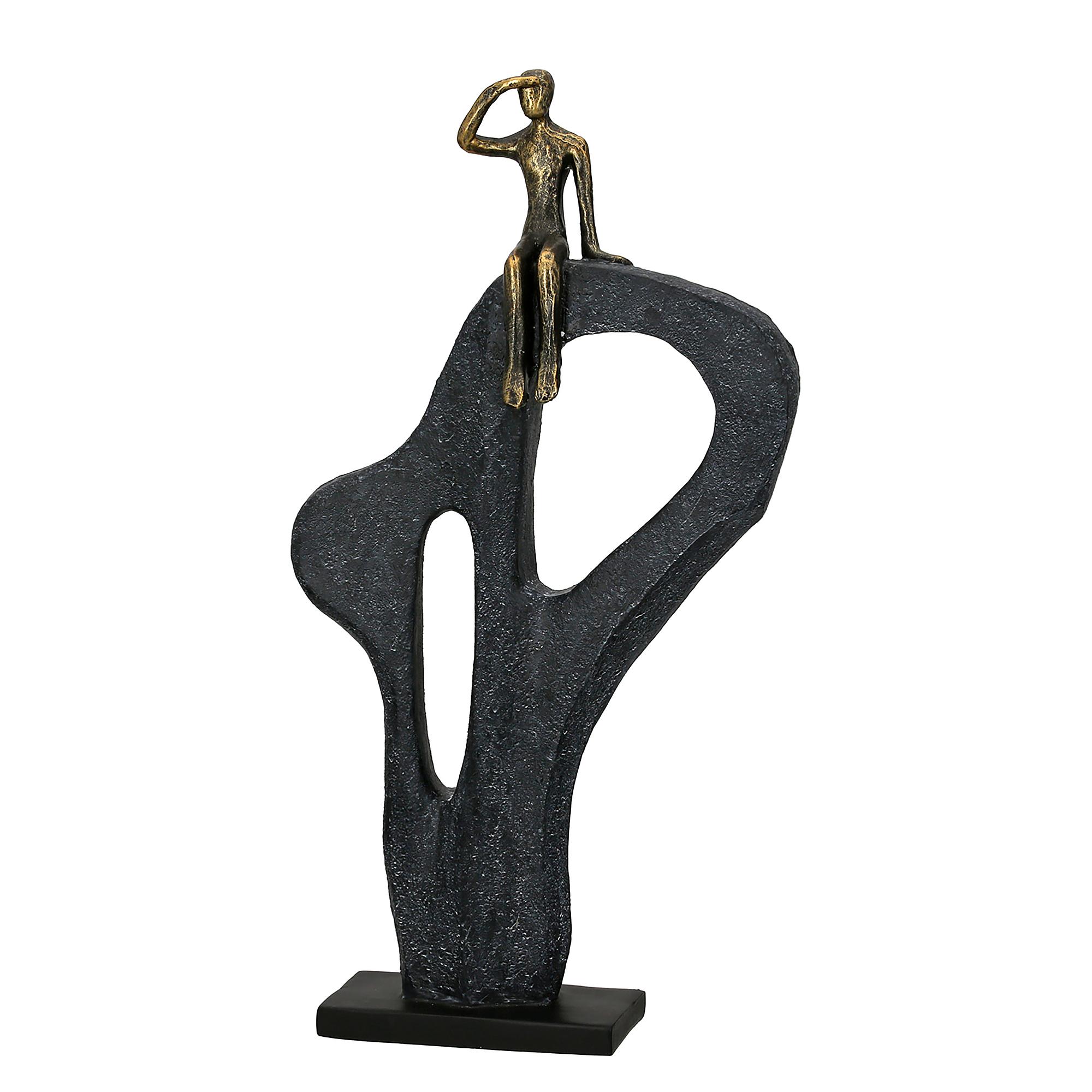 Skulptur Blick in die Ferne Braun Kunstharz 25 x 47 x 7 cm 0