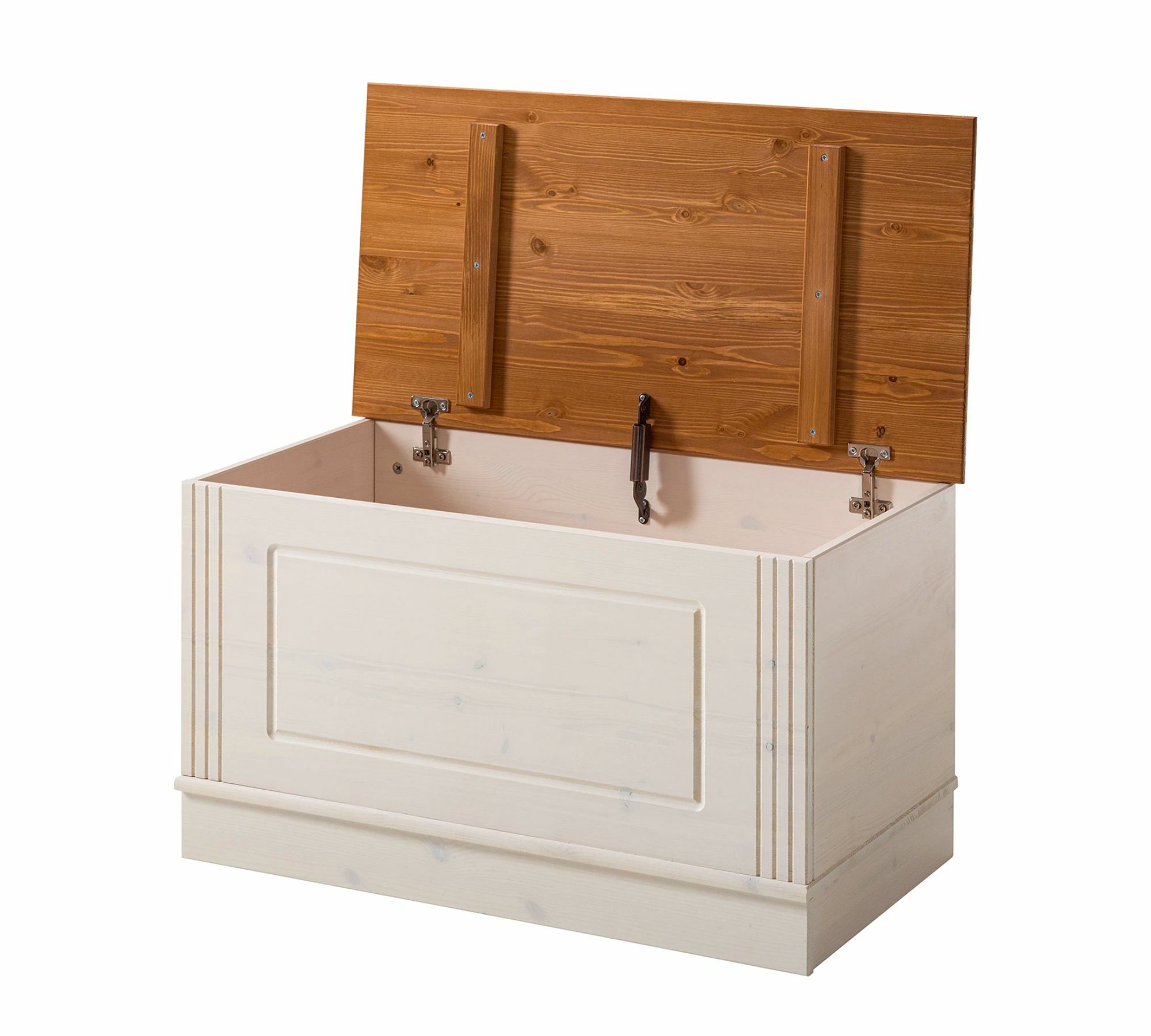 Garderobenbank Kiefernholz Weiß Honig 4