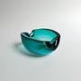 Vintage Italian Modern Ashtray Murano glass Turquoise 1