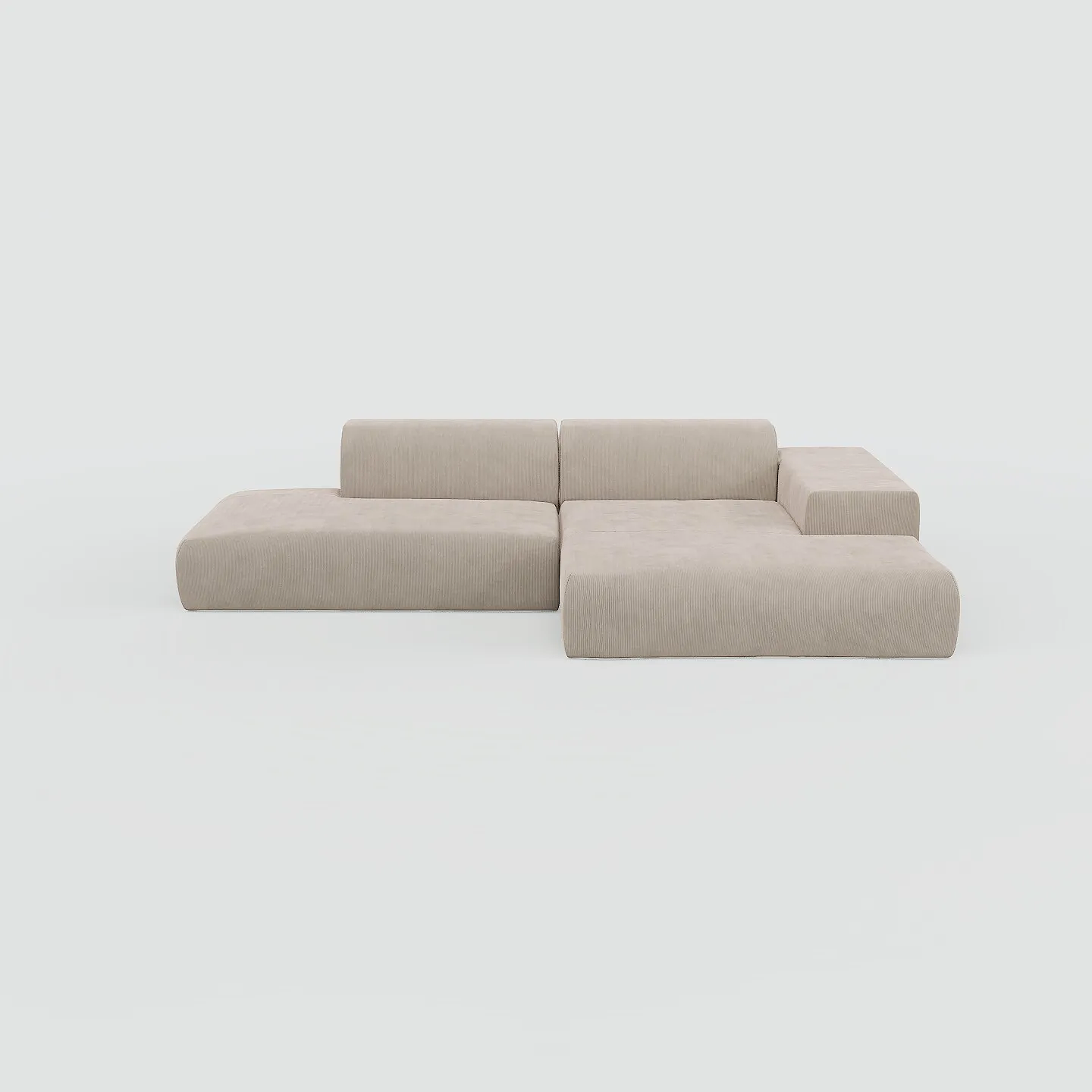 Pyllow Ecksofa Feiner Cord Trüffelbeige 0