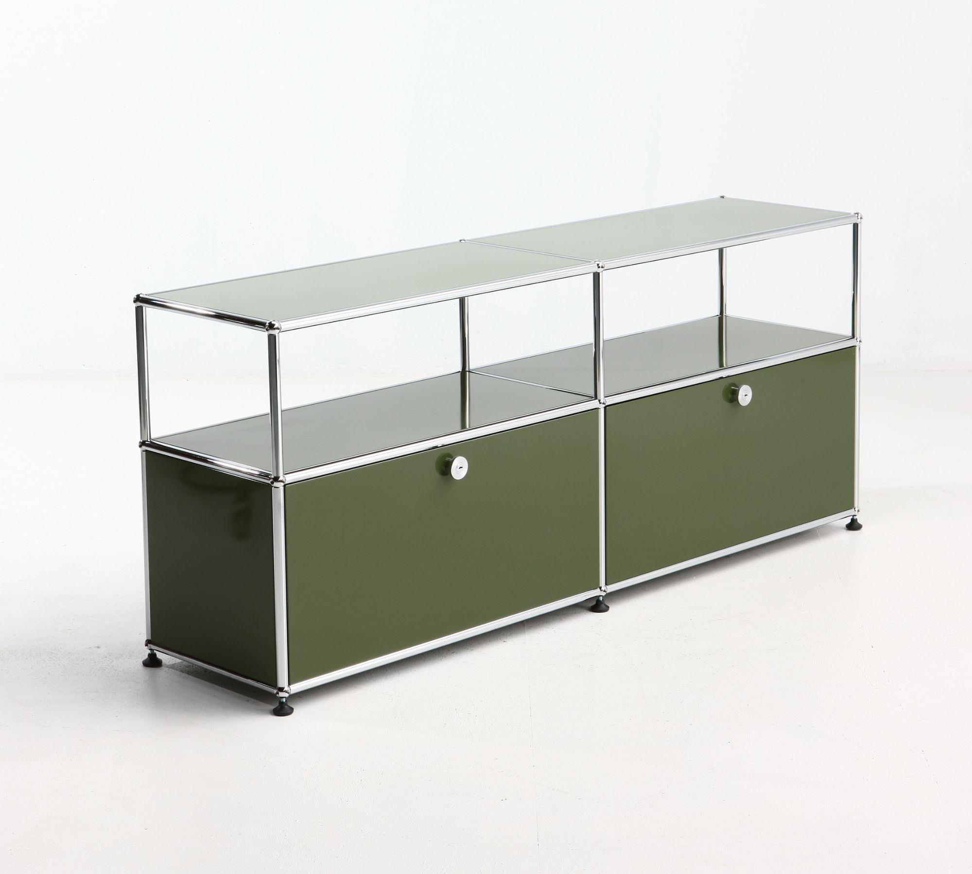 Sideboard 2x1 Mit 2 Klapptüren Olivgrün 3