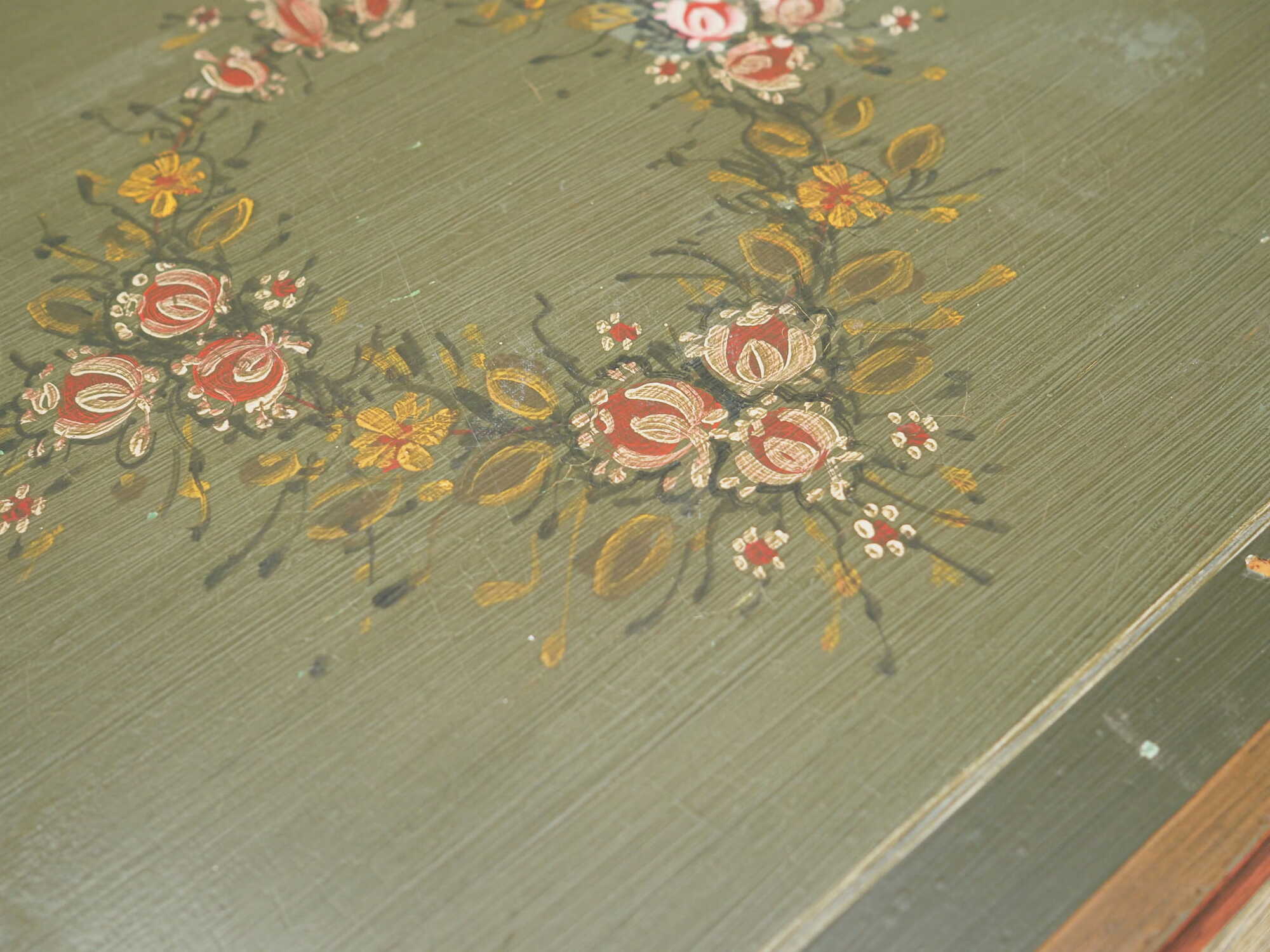 Vintage Kommode Kiefernholz Grün 1950er Jahre 7
