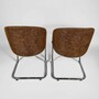 2x Esszimmerstuhl Textil Metall Braun 3