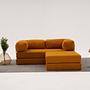 Comfort Schlafsofa 2-Sitzer mit Hocker Orange 0