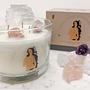 Sea Salt & Sage Scented Candle Soy Wax with Crystals White 2