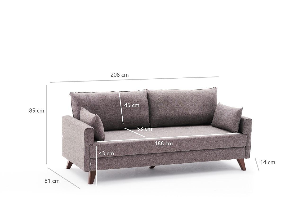 Bella Schlafsofa 3-Sitzer Braun 7