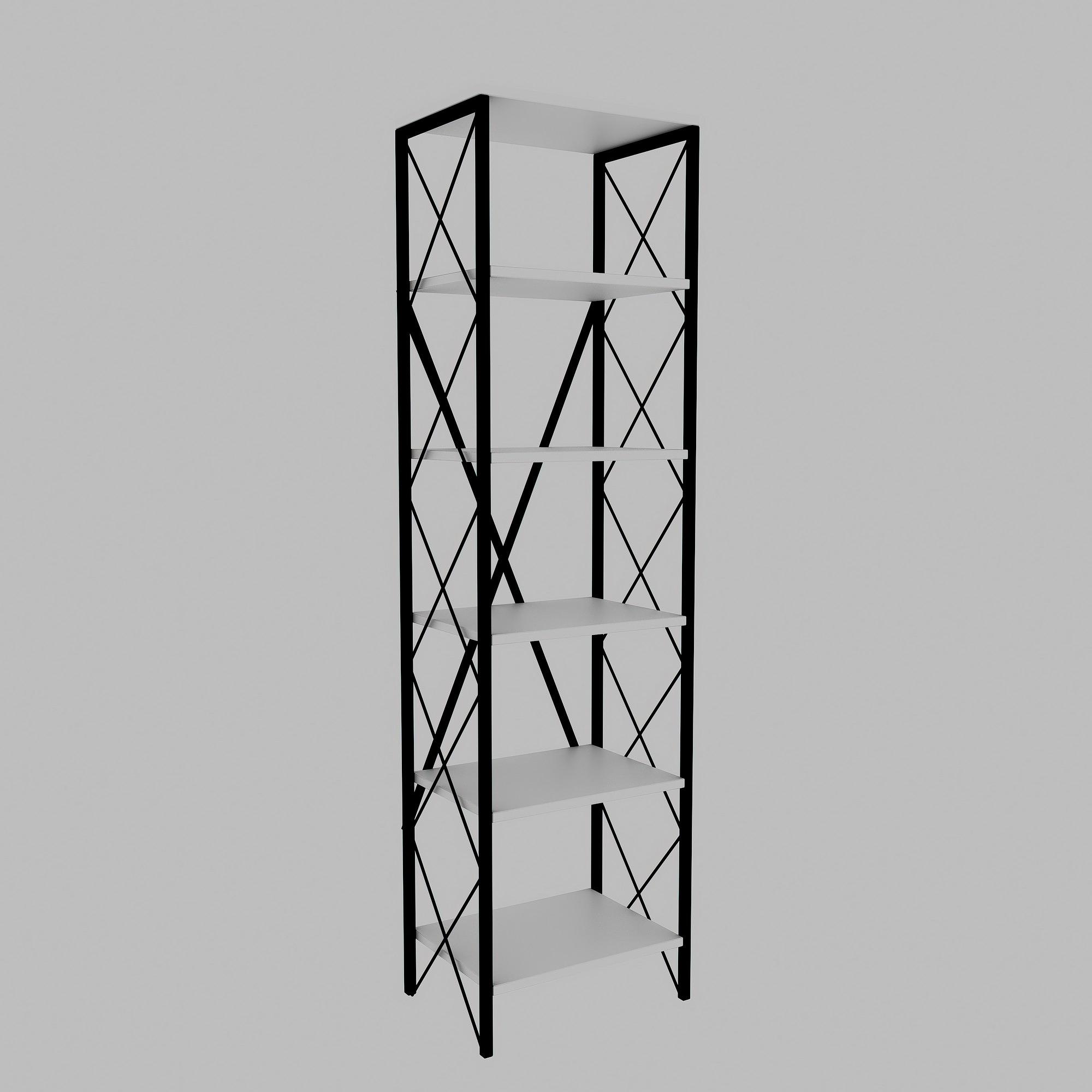 Suadiye Libreria Impiallacciatura di legno Bianco Nero 3