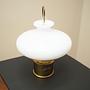 Lampada da tavolo a olio metallo vetro anni '50 2