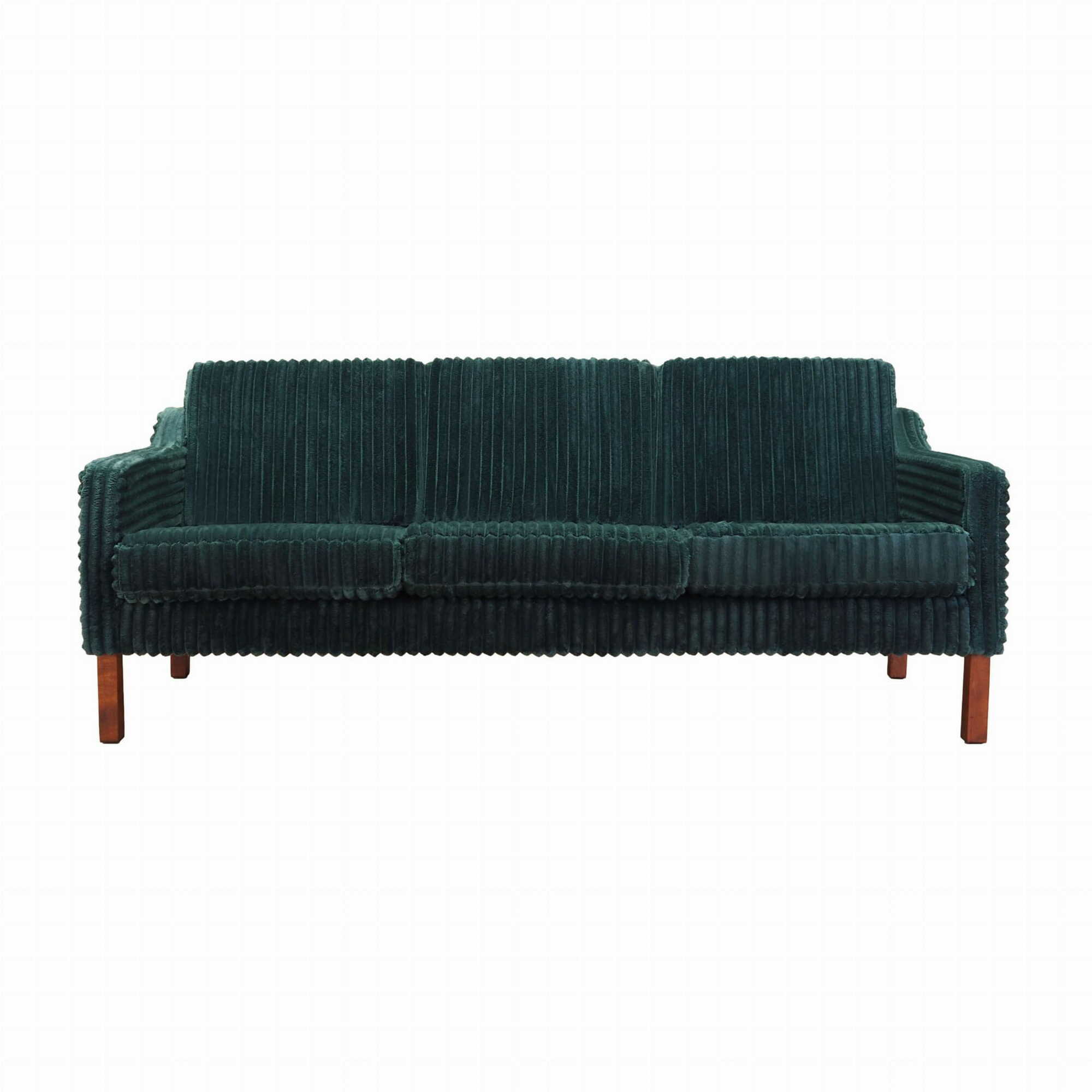 Vintage Sofa Samt Grün 1970er Jahre 0
