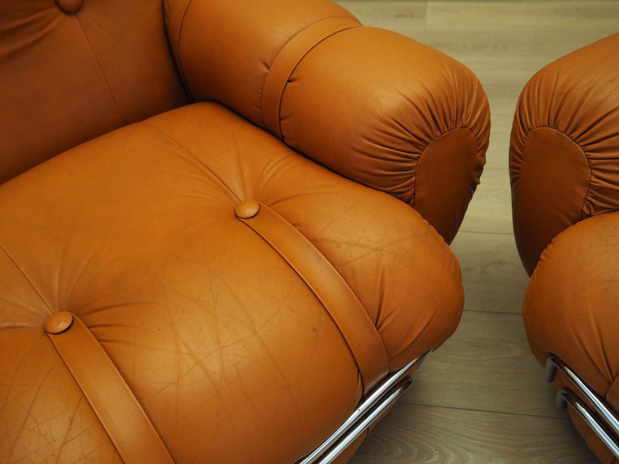 2x Space Age Armchair Orange 1960s 11