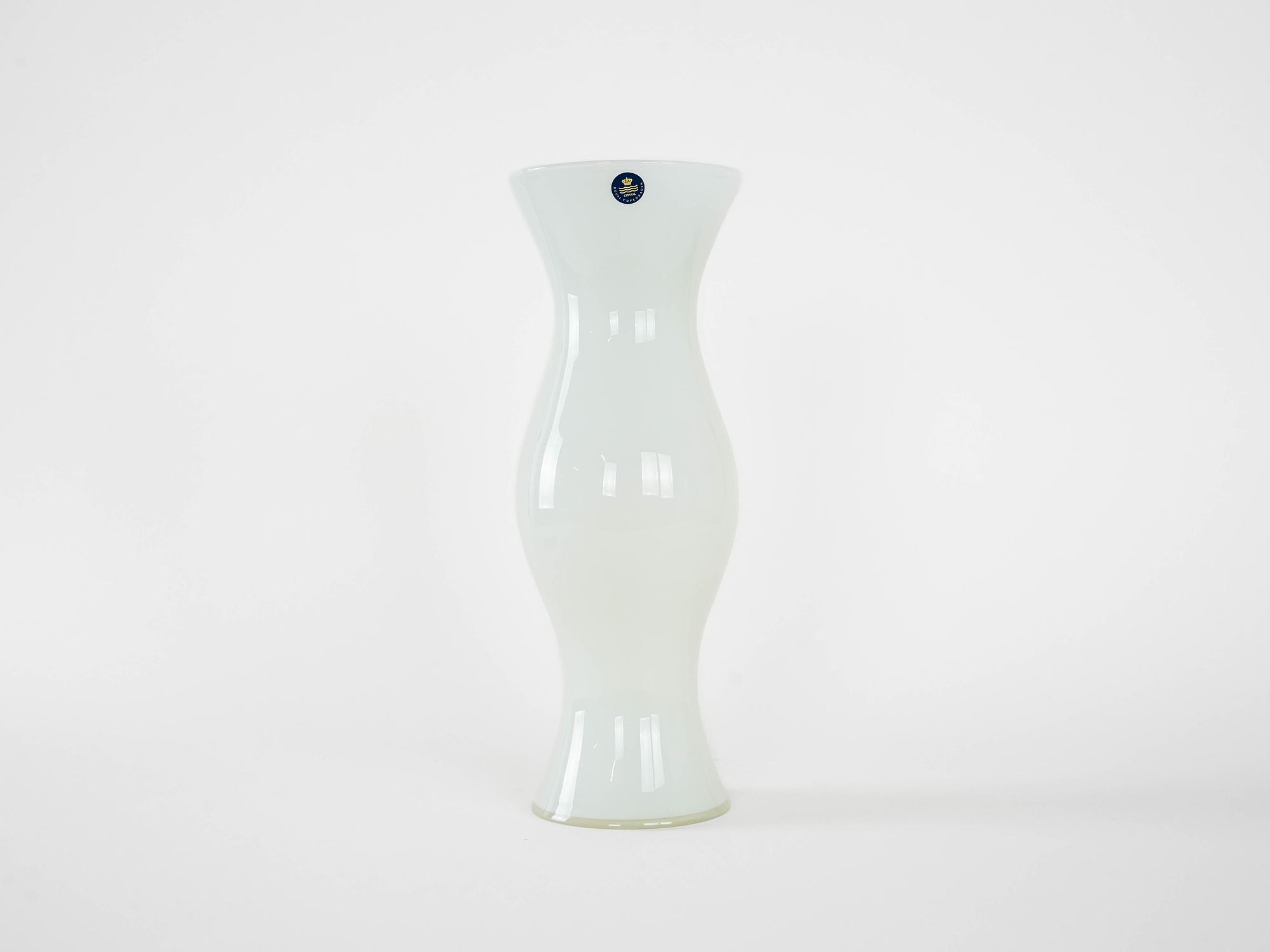 Glass vase White 1970s 2