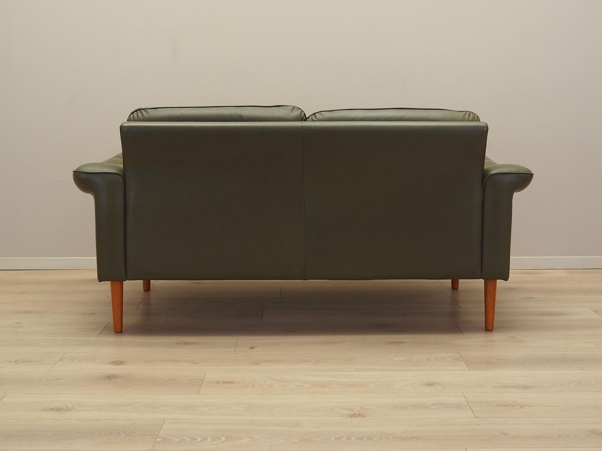 Sofa Leder Grün 1970er Jahre 6