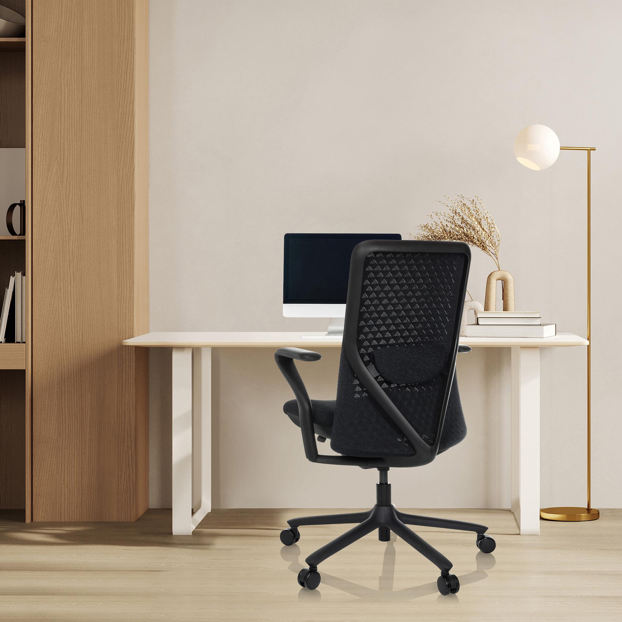 VERVIO Bürostuhl Netzstoff Schwarz 4