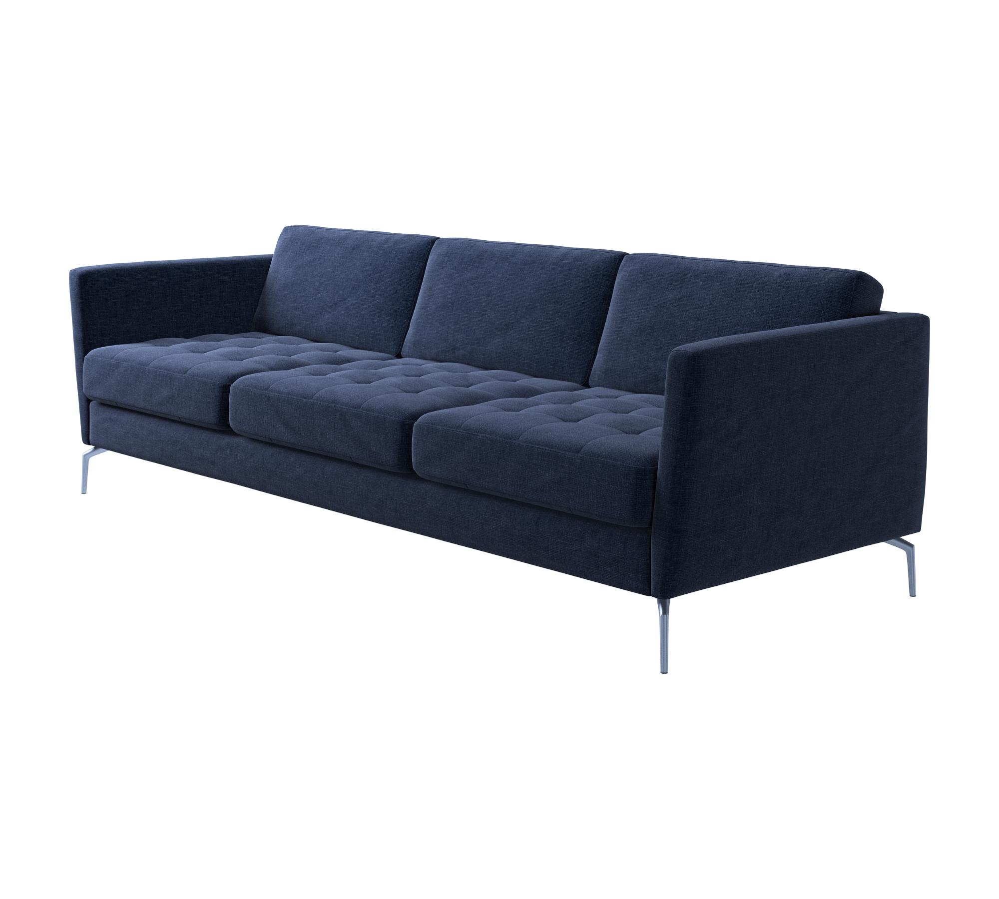 Osaka Sofa Getuftete Sitzfläche Tomelilla Stoff 3144 Blau 1