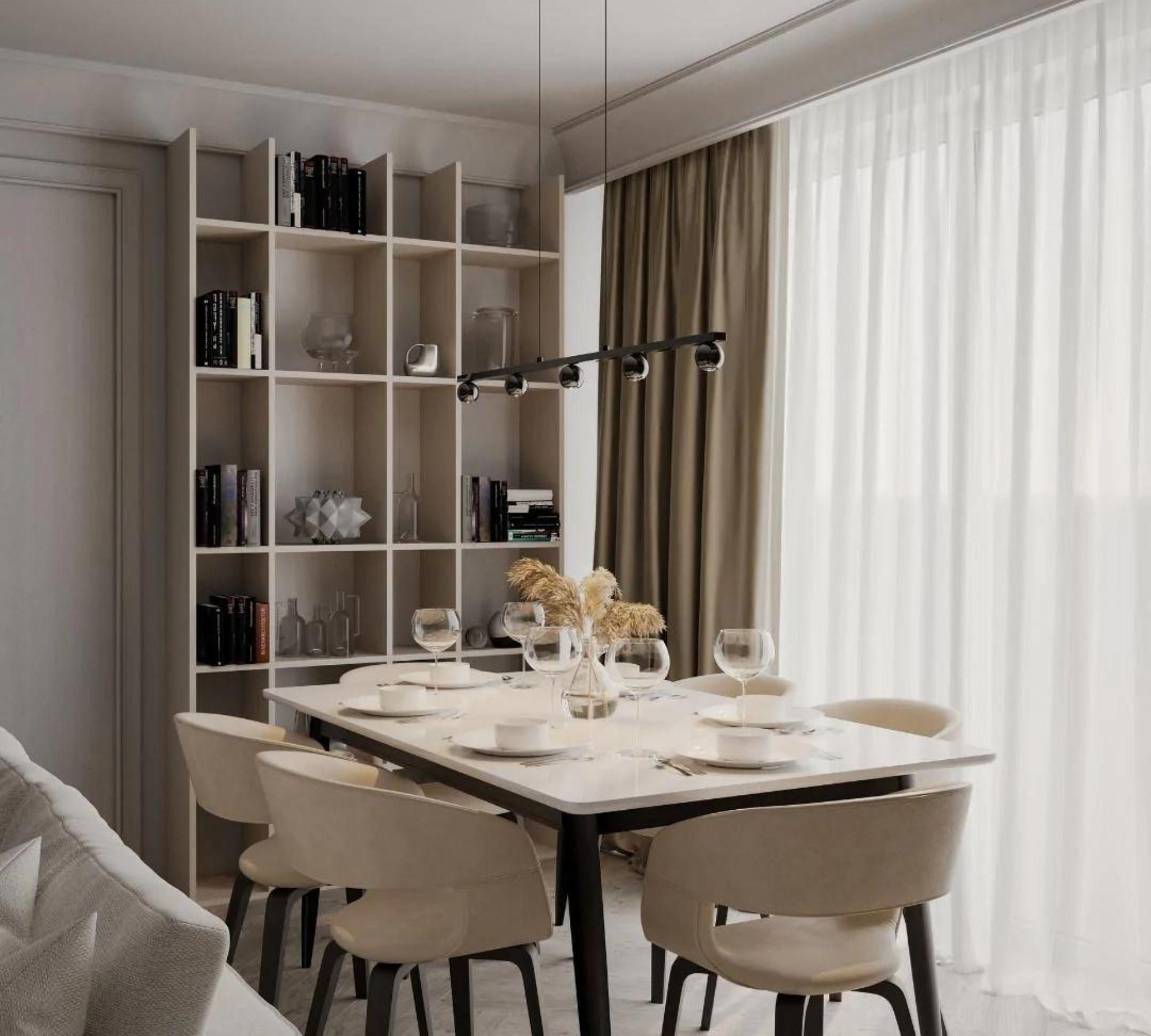 5-Flammige Atropos Pendelleuchte Chrom Schwarz 3