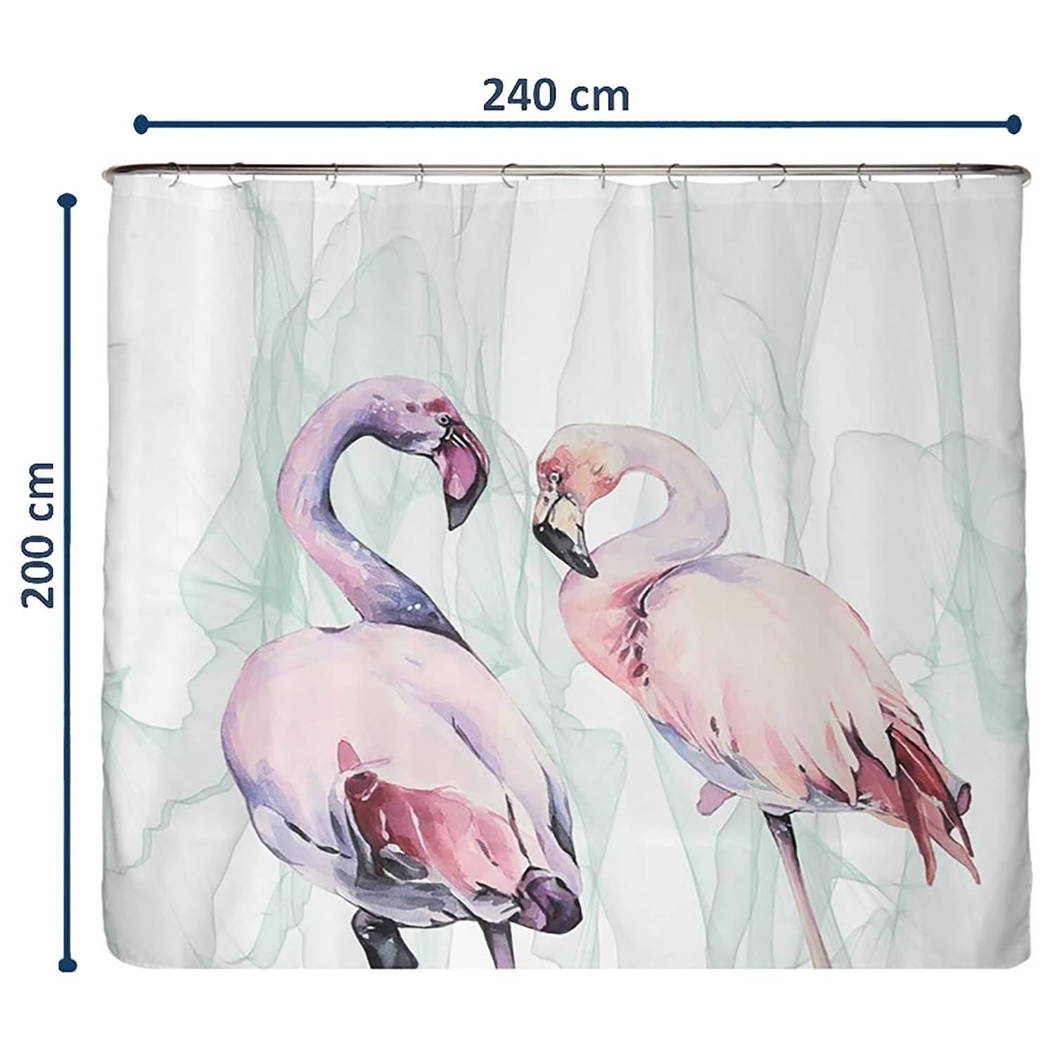Recycling-Duschvorhang Loving Flamingos Polyester Mehrfarbig 1