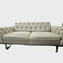 2x Sofa & Sessel Samt Beige 1