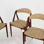 4x Vintage Stuhl Teakholz Textil Beige 1970er Jahre 3