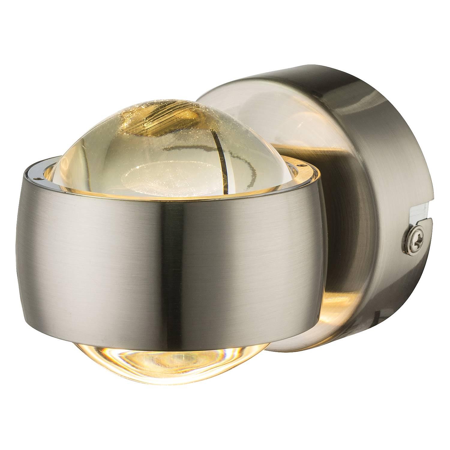 LED-Wandleuchte Randi Klarglas Eisen Nickel Glanz 0